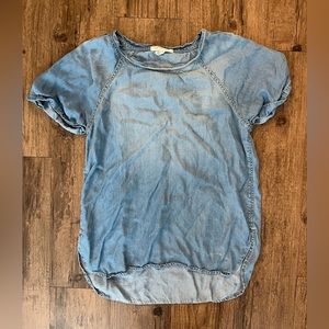 Life in progress Jean short sleeved shirt. Size small.